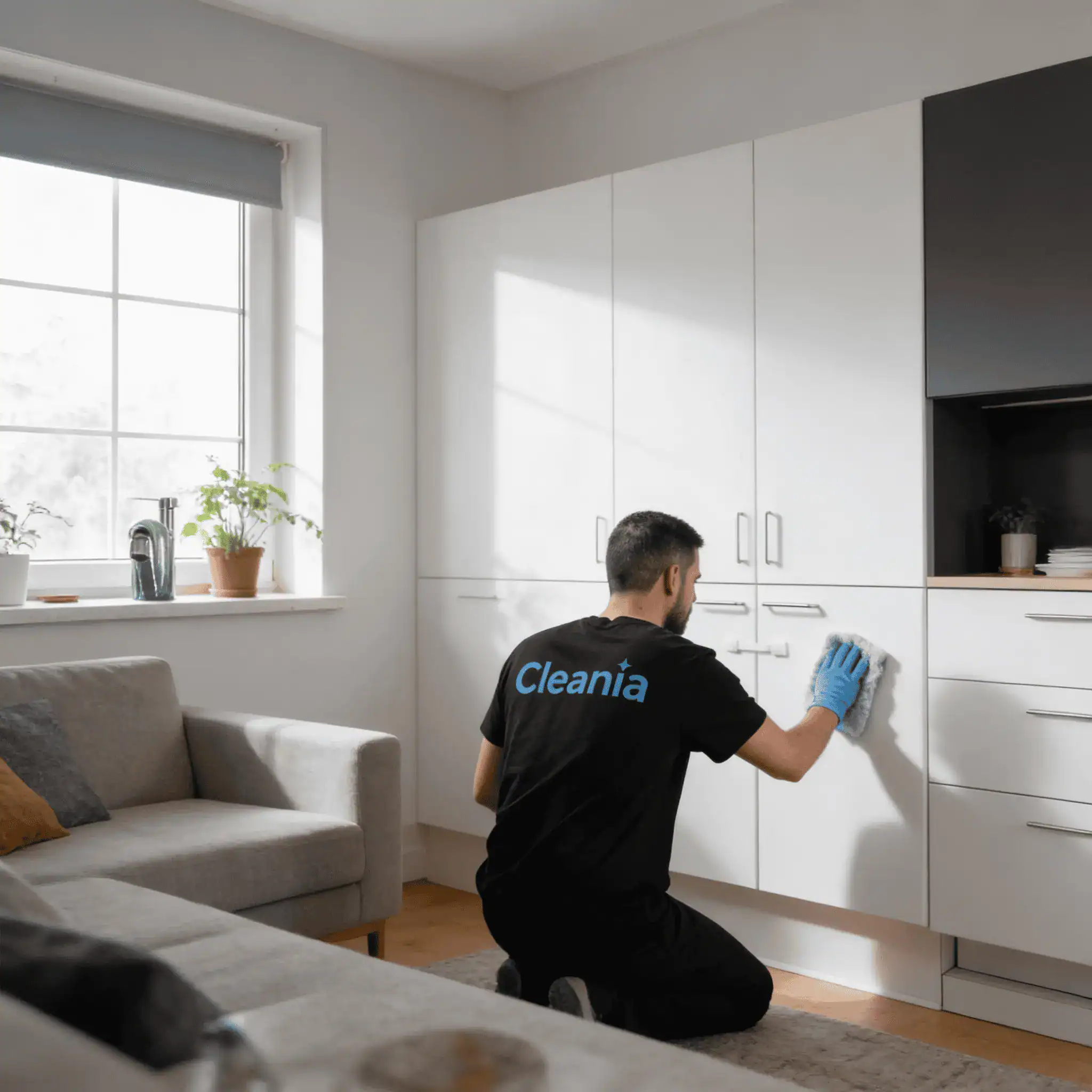 Rengøringsassistent fra Cleania i gang med fast privatrengøring